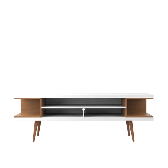 TV Stand in Maple Cream and White