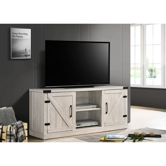 TV Stand with 2 Open & 4 Inner Shelves | 58" Wide, Cable Management