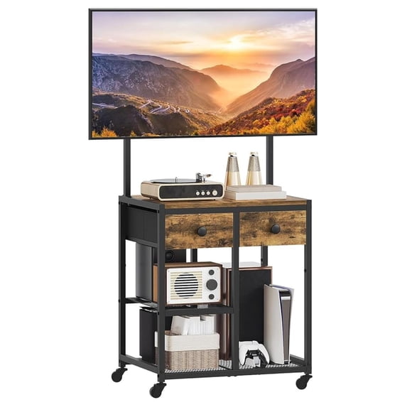 TV Stand with Mount, Rolling Corner TV Stand for 50 Inch TVs ...