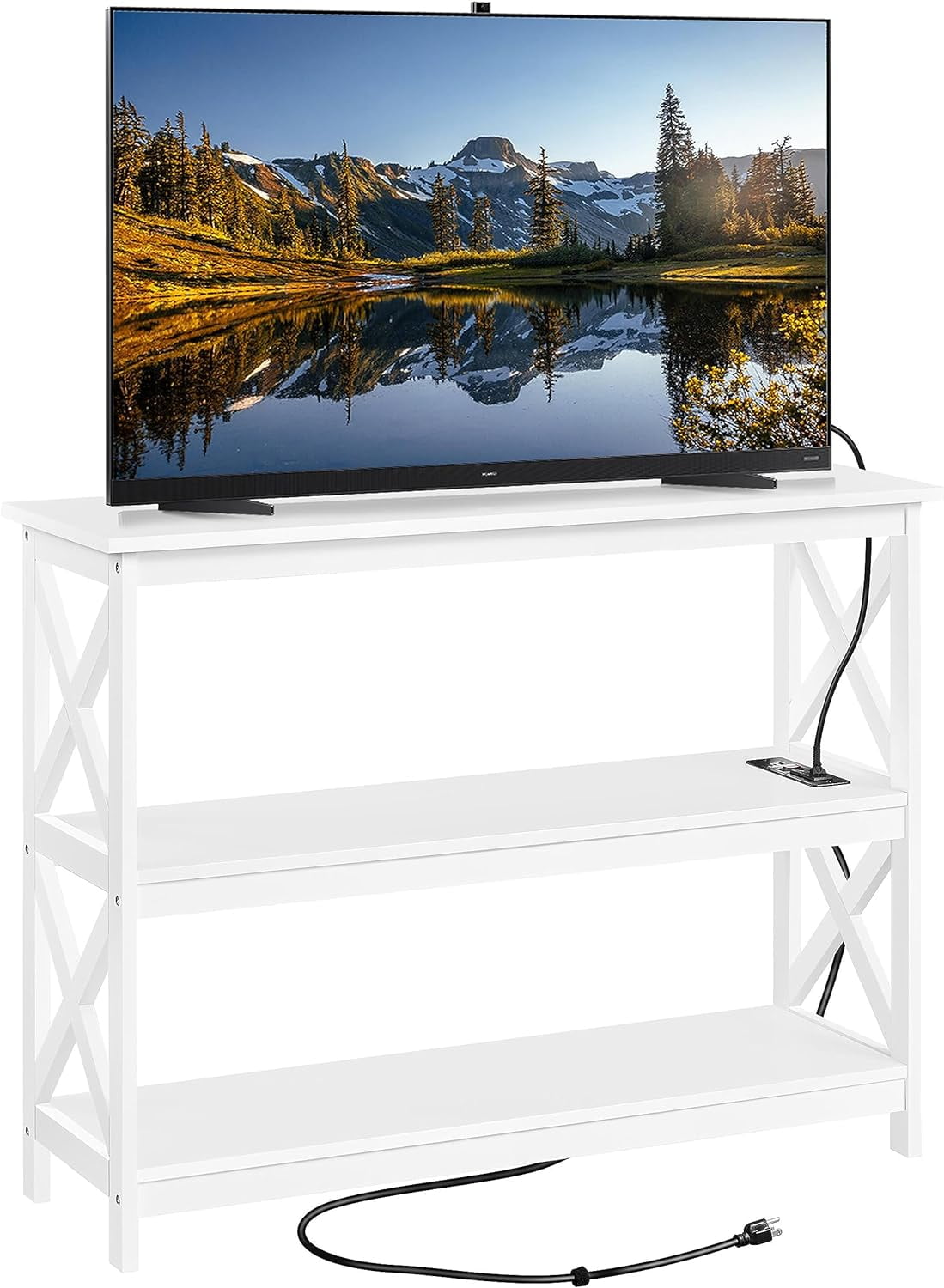 TV Stand with Power Outlet, Entertainment Center for TV up to 45 inch