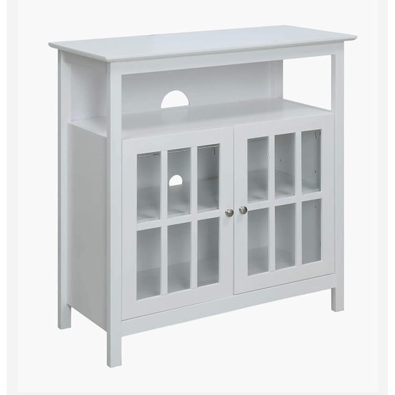 TV Stand with Storage - Asian Style Media Console - Shelved Unit - 36"D x 15.5"W x 35.5"H