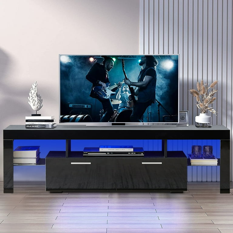 Fully assembled black 2024 gloss tv units