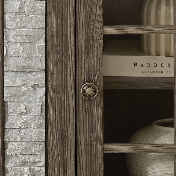 TV Stands With Storage 70" Modern TV Stand with 2-Door Storage, Faux Stone Media Console Cabinet, Grey Large Entertainment Center for Living Room,Entertainment Centers