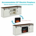 thumbnail image 1 of TV Stands With Storage Farmhouse style TV stand with 23-inchfireplace for 65/70/75-inchTV with outlets in a modern entertainment center design with sliding barn doors,Entertainment Centers, 1 of 7