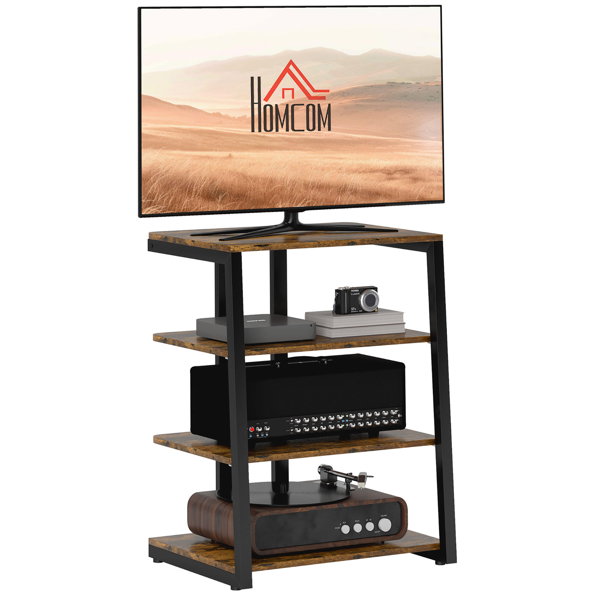 TV Stands With Storage HOMCOM TV Stand for 28 Inch TVs, Entertainment ...