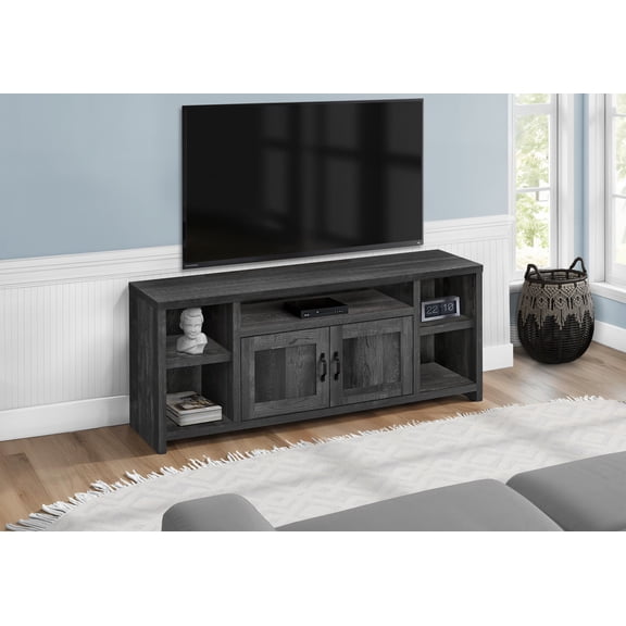 TV Stands With Storage Tv Stand, 60 Inch, Console, Media Entertainment Center, Storage Cabinet, Living Room, Bedroom, Black Laminate, Transitional,Entertainment Centers