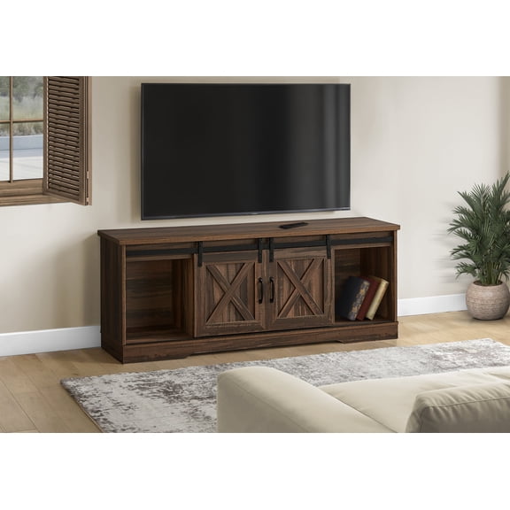 TV Stands With Storage Tv Stand, 60 Inch, Console, Media Entertainment Center, Storage Cabinet, Living Room, Bedroom, Brown Laminate, Transitional,Entertainment Centers