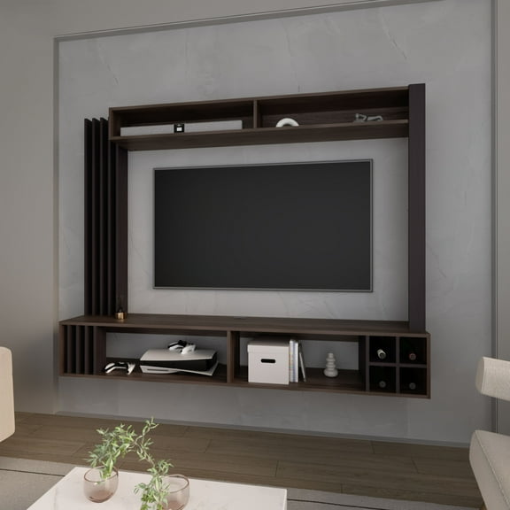 TV Stands With Storage Franklin Entertainment Center with Open Storagand Storage Wine , Wenge,Entertainment Centers