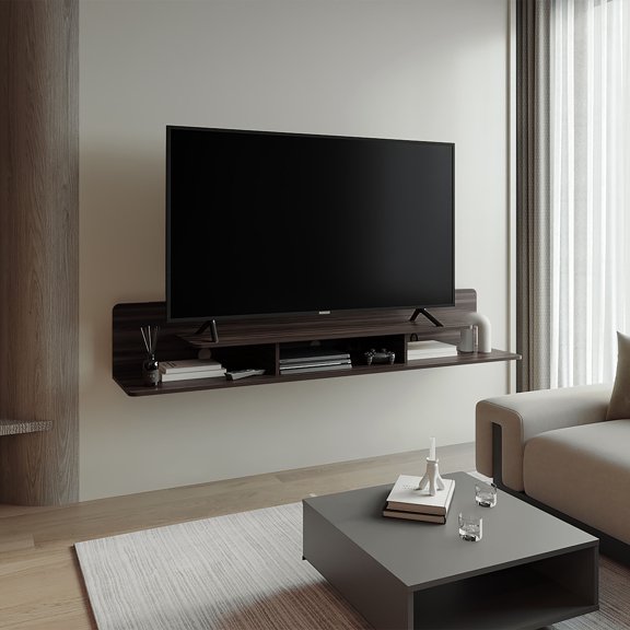 TV Stands With Storage Marquis Floating TV Stand with Open Shelves, Modern Media Console for Living Room or Entertainment Area,Entertainment Centers
