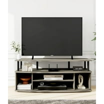 TV Stands for Living Room, Entertainment Center for TV up to 55" with Two Storage Shelves, Modern Media Console Table, Grey