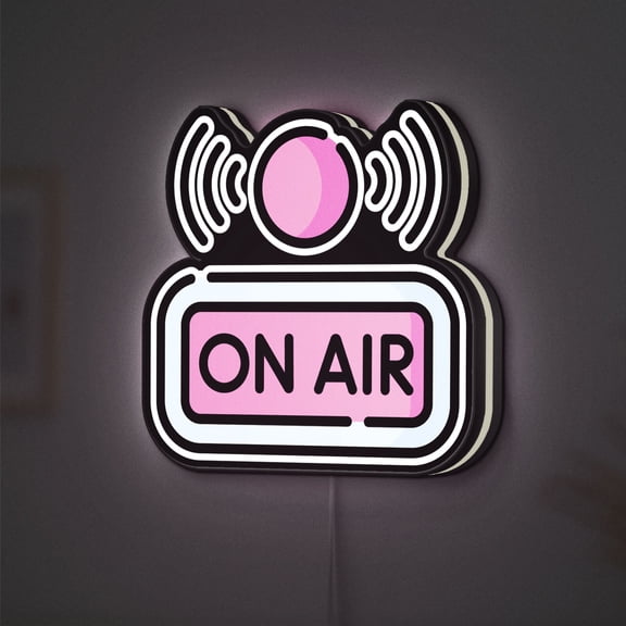 TV Studio On Air 3D Novelty Light Box, Broadcast Decor for Show and News Production (Height 20 inch, 50cm)