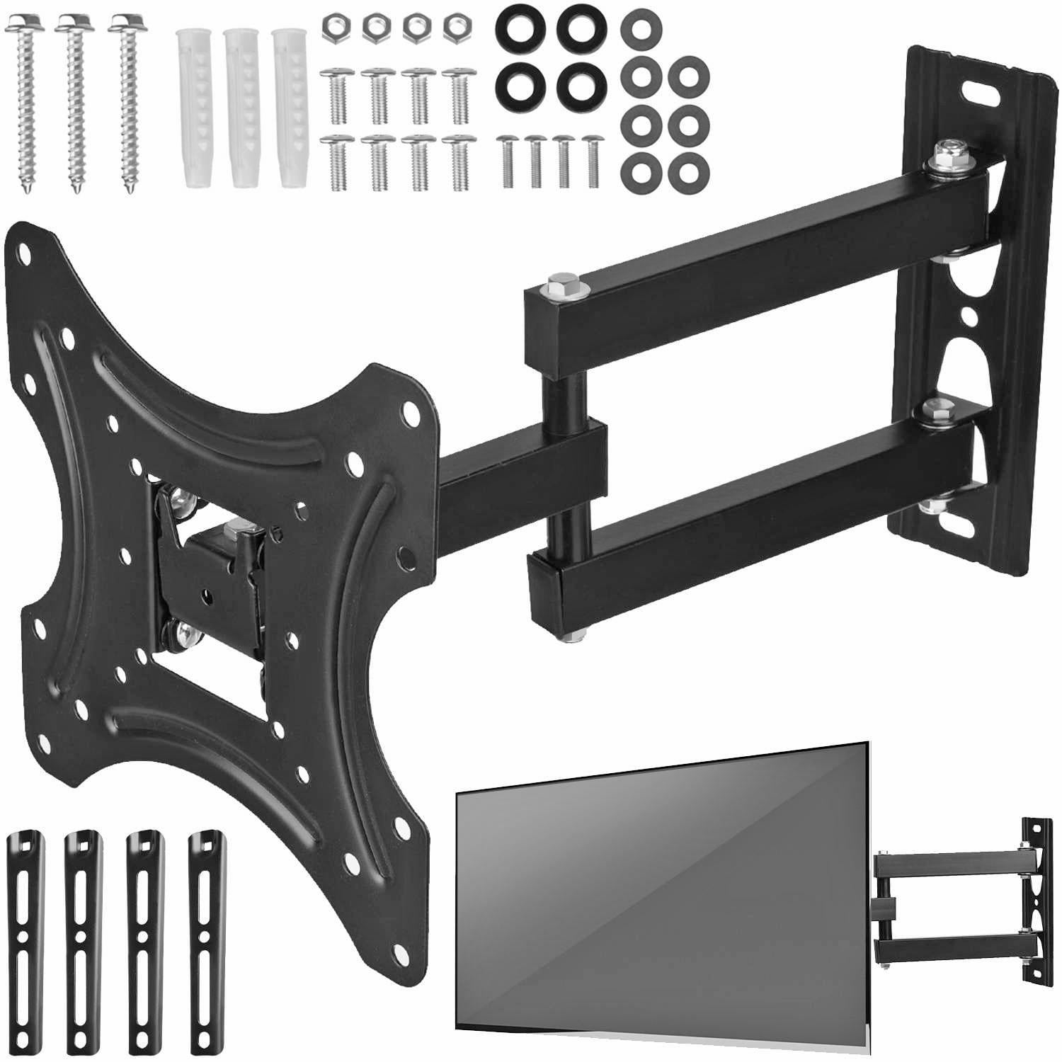 TV Swivel Wall Mount - TV Stand with Arm - 14-55 Inch Black