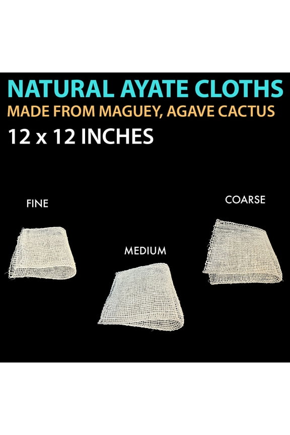 TV Time Direct Ayate Spa Cloth - Fine, Medium and Coarse Texture - 12 x 12" - 3 Pack Beige