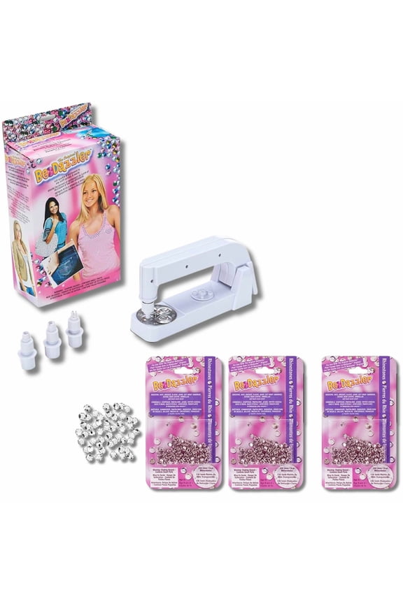 TV Time Direct - Bedazzler DELUXE Assorted Rhinestone Kit Decor Hat Shirt Belt Scarf - 600 Clear