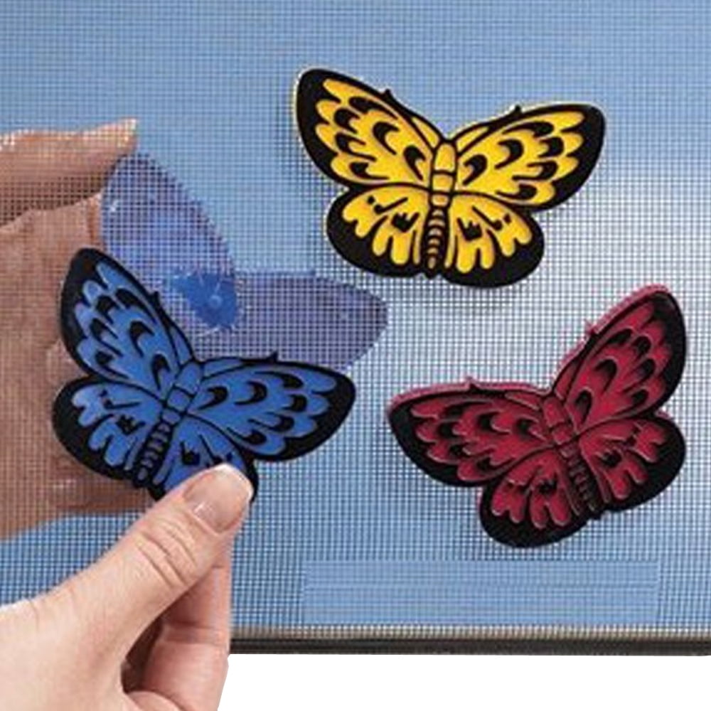 TVTIMEDIRECT TV Time Direct -Butterfly Screen Patches Snap Together- Easily You Rid Damage Window Screen- 12-Pack