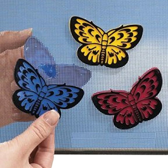 TV Time Direct -Butterfly Screen Patches Snap Together- Easily You Rid Damage Window Screen- 12-Pack