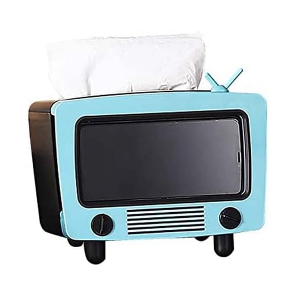 TV Tissue Box Multi Functional Creatives Holder with Cell Phone Slot Decoration Home C