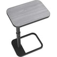 thumbnail image 1 of TV Tray Table, Adjustable Height & Rounded Metal Corners, Snack Table for Couch, Sofa, Bed, Chair, Living Room, C Shaped End Side Table for Eating, Dinner or Laptop, Small Spaces, Dark Gray, 1 of 17