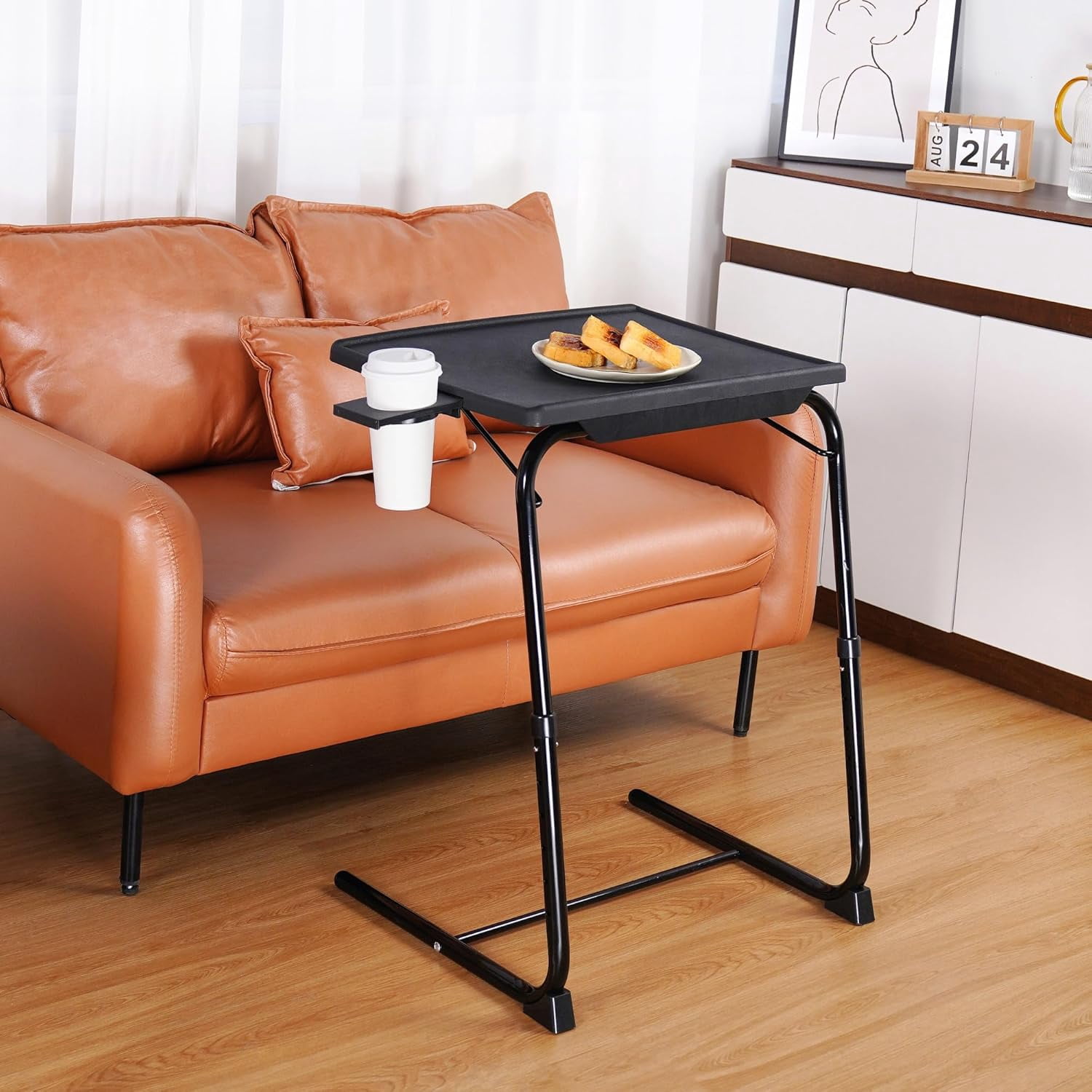 TV Tray Table, Adjustable TV Dinner Tray for Eating, Folding Laptop ...