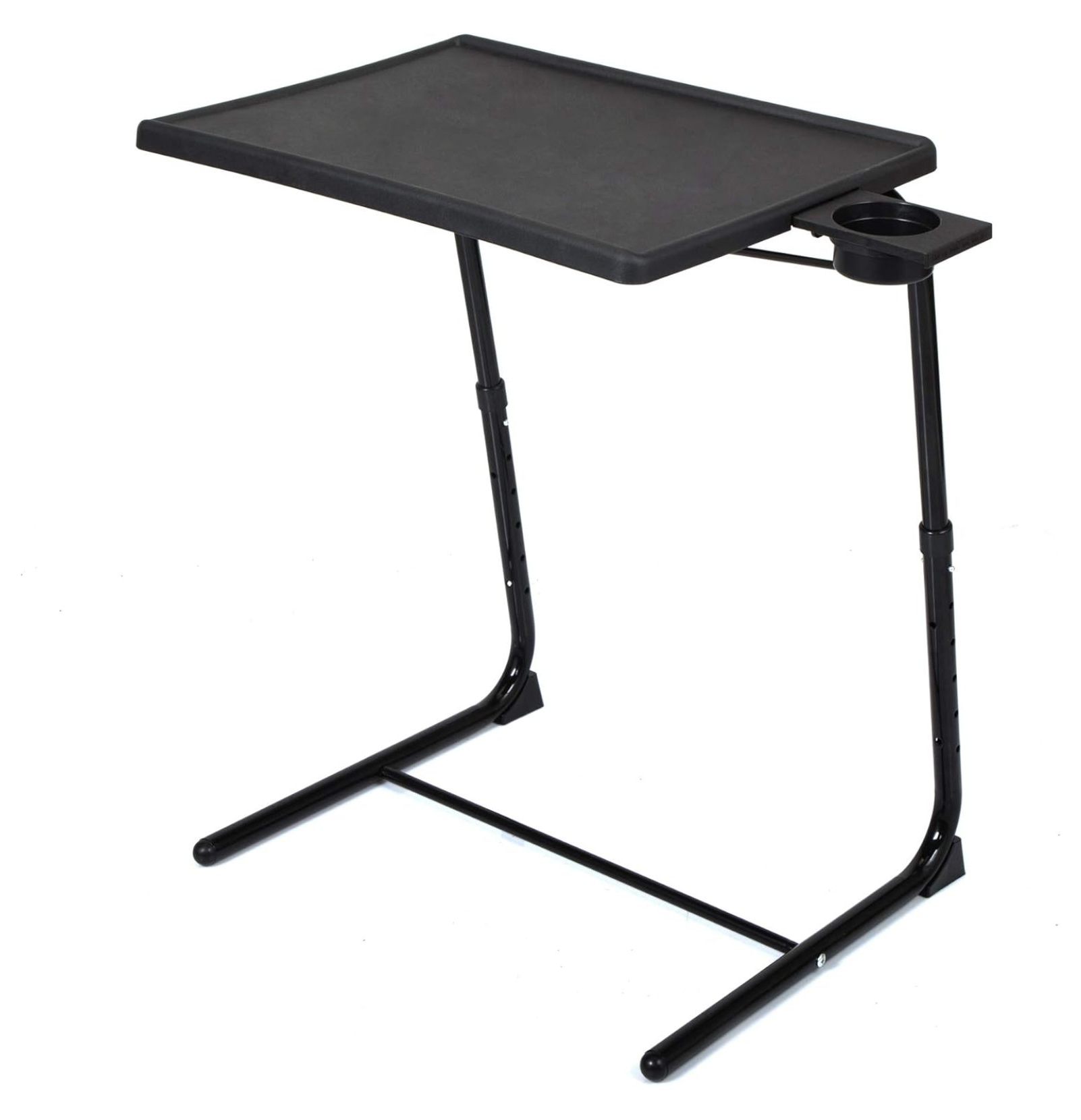 TV Tray Table, Folding TV Dinner Table with Cup Holder, Adjustable TV