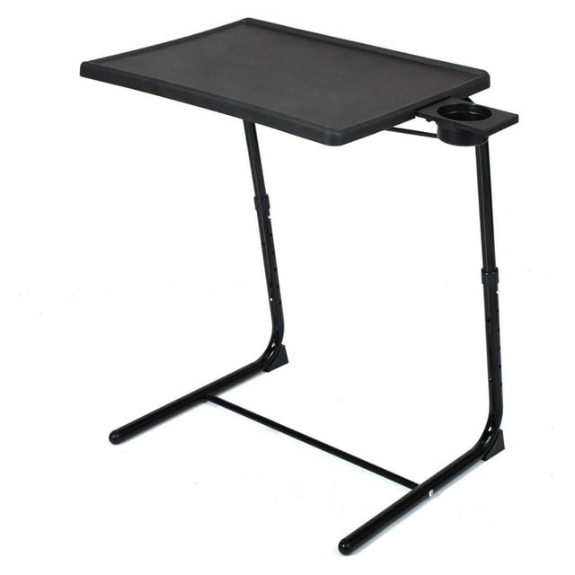 TV Tray Table, Folding TV Dinner Table with Cup Holder, Adjustable TV