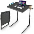 thumbnail image 1 of MY TV Tray Table, Folding TV Dinner Tray Table with Cup Holder, 6 Height & 3 Tilt Angle Adjustable Laptop Table for Couch, Bed, 1 of 7