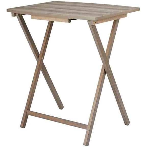 TV Tray Table Indoor Oversized Single Folding TV Tray Table, Rustic Gray, 26" x 23.6 x 17.7$$Furniture