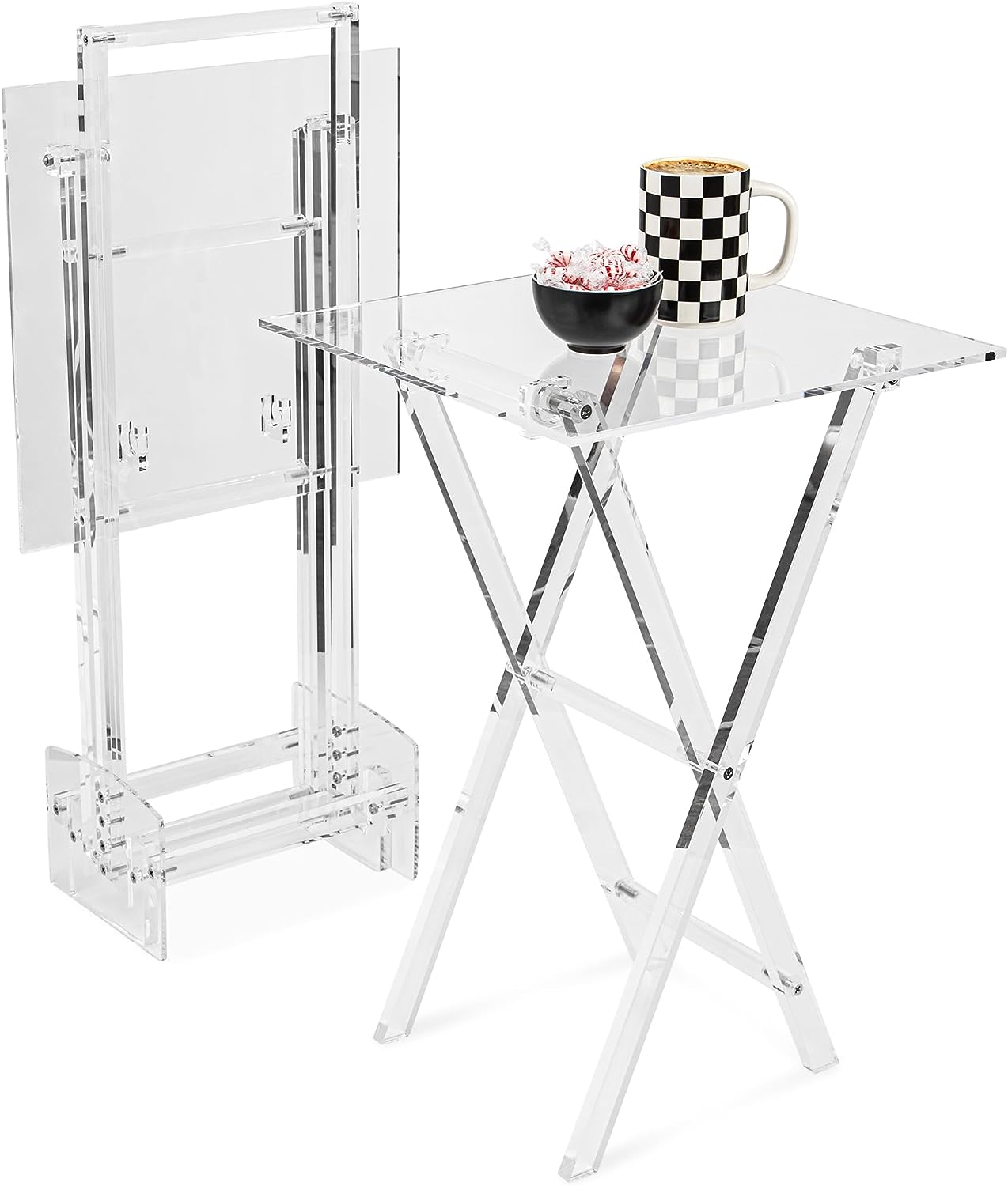 TV Tray Table No Assembly Needed Sleek and Minimalist TV Dinner Table
