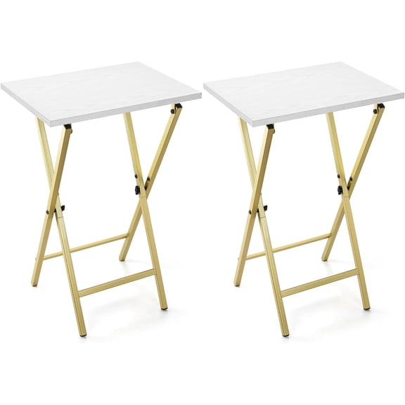 TV Tray Table Set of 2, TV Dinner Tray, Folding Table, Foldable TV-Trays, Side Table for Bed, Couch, Portable and Small Easy to Move,