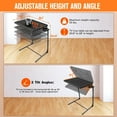 thumbnail image 1 of TV Tray Table Set of 2 with Cup Holder, Adjustable Height & Tilt Angles Folding Dining Table for Bed Sofa Couch, 1 of 6