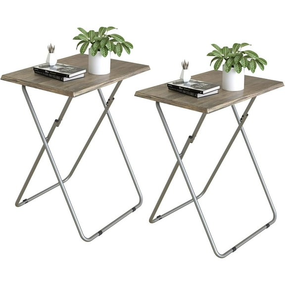 TV Tray Table TV Dinner Tray with Sturdy MDF Set of 2,Eating Trays for Living Room with No Assembly Required,Small Folding Side Table 15 x 18.9 x 26in (3D,2PCS)