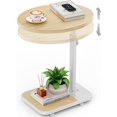 thumbnail image 1 of TV Tray Table with Infinite Adjustable Height - C-Shaped Sofa End Side Table for Snack Laptop Desk Small Spaces (White), 1 of 18