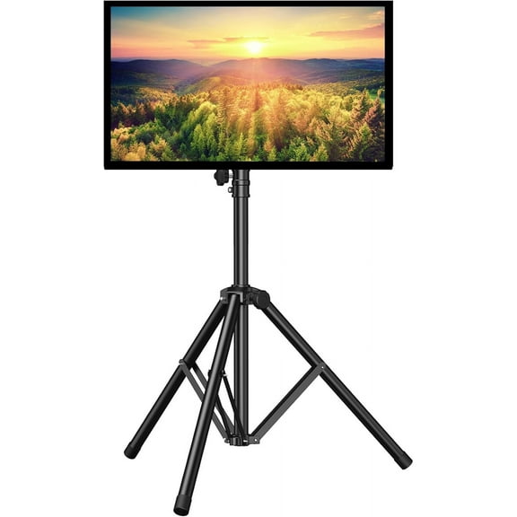 TV Tripod Stand-Portable TV Stand for 23-70 Inch LED LCD OLED Flat Screen TVs-Height Adjustable Display Floor TV Stand with VESA 400x400mm, Holds up to 88lbs PSTM1
