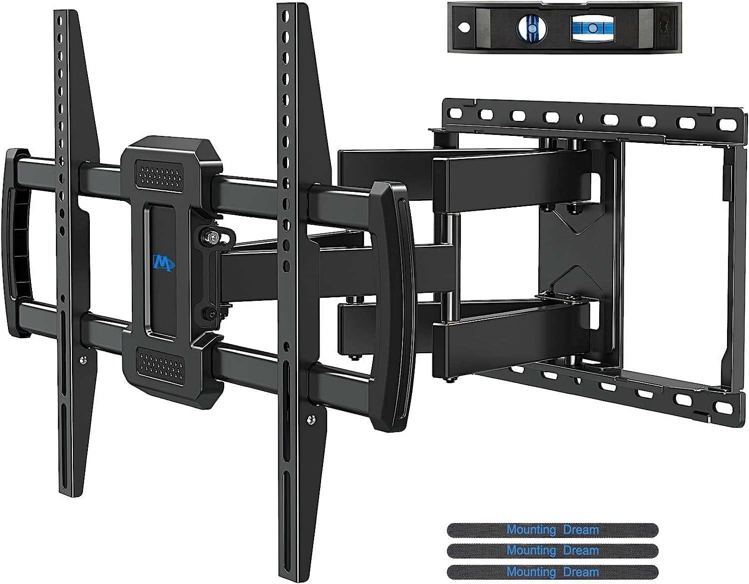 TV Wall Mount, UL Listed Full Motion Mount Bracket for 42-84 Inch Flat Screen TVs, Swivel Articulating Dual Arms, Max 600x400mm, 100 LBS Loading, Fits 16 Inches Wood Studs, MD2296