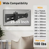 TV Wall Mount for 25-55 Inch TV up to 40kg, No Drill Low Profile TV Mount, Easy Install Wall Mount TV Bracket, Max VESA 400x400m