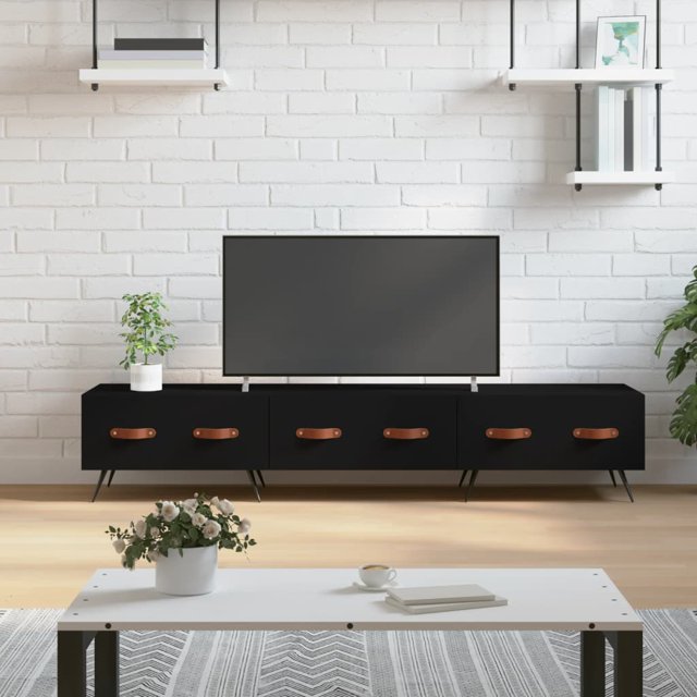 TV black 150x36x30 cm wood material