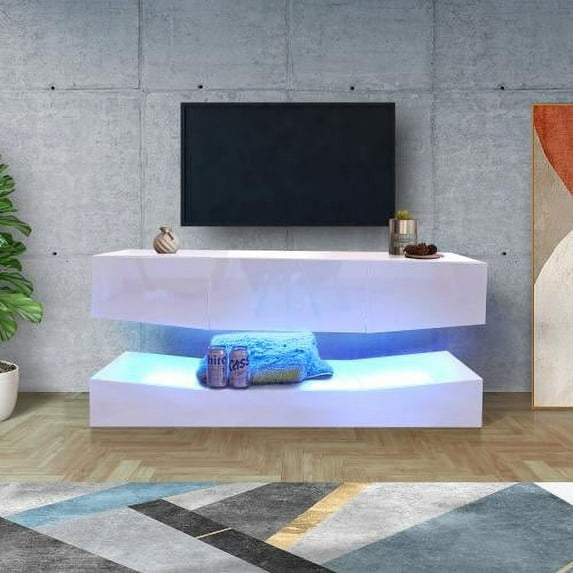 TV cabinet with storage shelf Metal TV stand for living room entertainment center for TVs Up to 55''