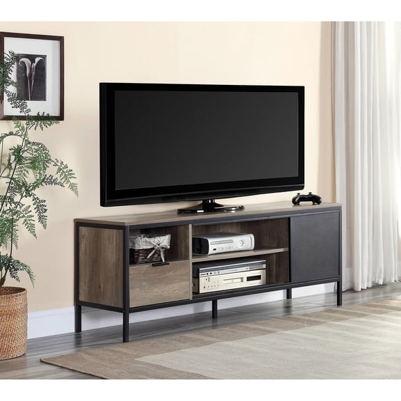 TV stand with metal tube legs / Stores media for 40 - 49 inch flat - screen TVs
