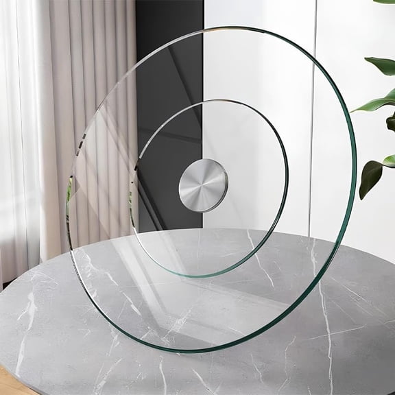 TVDPI Glass Lazy Susan for Table Top, 24 Inch Lazy Susan, Tempered Glass Turntable, Large Centerpiece for Dining Table(60cm/24inch) 1$$Home Decor, Kitchen, & Other