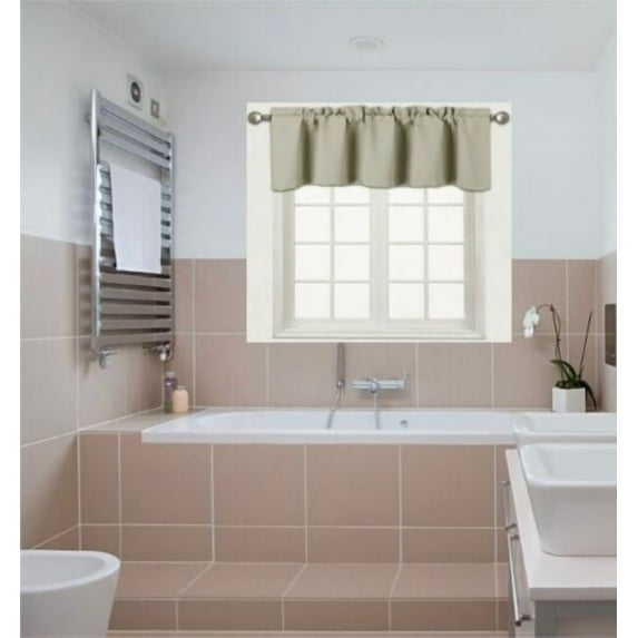 TVLO ivory blackout thermal valance for short window curtain with rod pocket for kitchen bathroom home decor 54" x 18" inch 1 valance