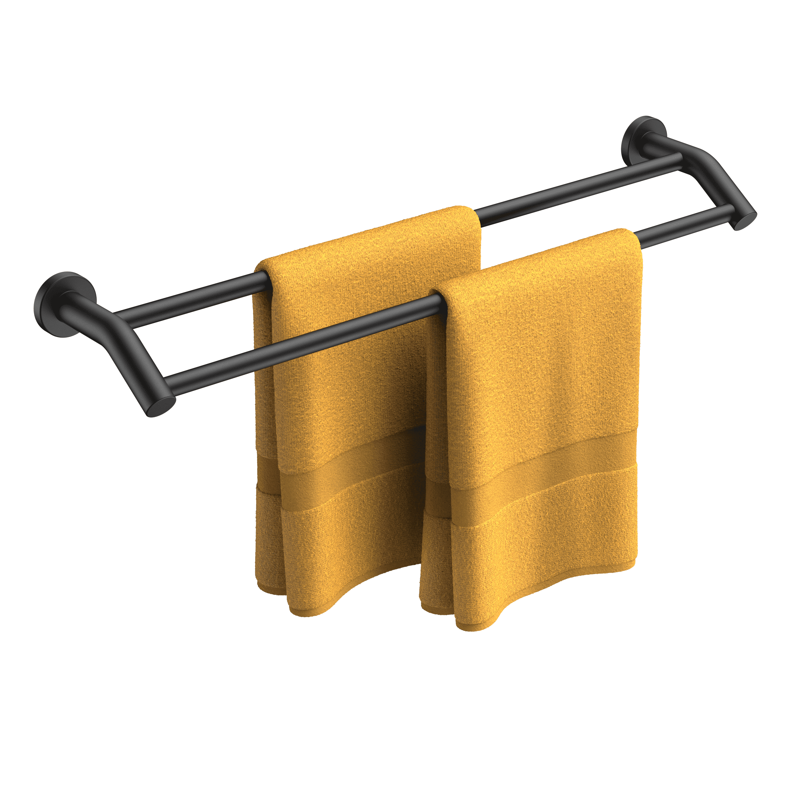 TVOFEK 24 inch Double Towel Bar SUS304 Stainless Steel, Bath Towel Rack for Bathroom Wall Mounted, Matte Black Dual Towel Holder