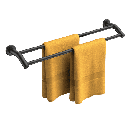 TVOFEK 24 inch Double Towel Bar SUS304 Stainless Steel, Bath Towel Rack for Bathroom Wall Mounted, Matte Black Dual Towel Holder