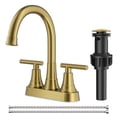 thumbnail image 1 of TVOFEK 4 inch Centerset Bathroom Faucet 2 or 3 Hole with Pop up Drain and cUPC Hose, 2-Handle Brushed Gold Vanity Faucets for Restroom RV Bar, 1 of 13