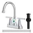 thumbnail image 1 of TVOFEK 4 inch Centerset Bathroom Faucet 2 or 3 Hole with Pop up Drain and cUPC Hose, 2-Handle Chrome Vanity Faucets for Restroom RV Bar, 1 of 13