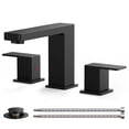 thumbnail image 1 of TVOFEK Bathroom Faucet 3 Hole, Black Bathroom Sink Faucets 8 inch Widespread with Metal Pop up Drain and cUPC Hoses for Lavatory Vanity Restroom RV, 1 of 16
