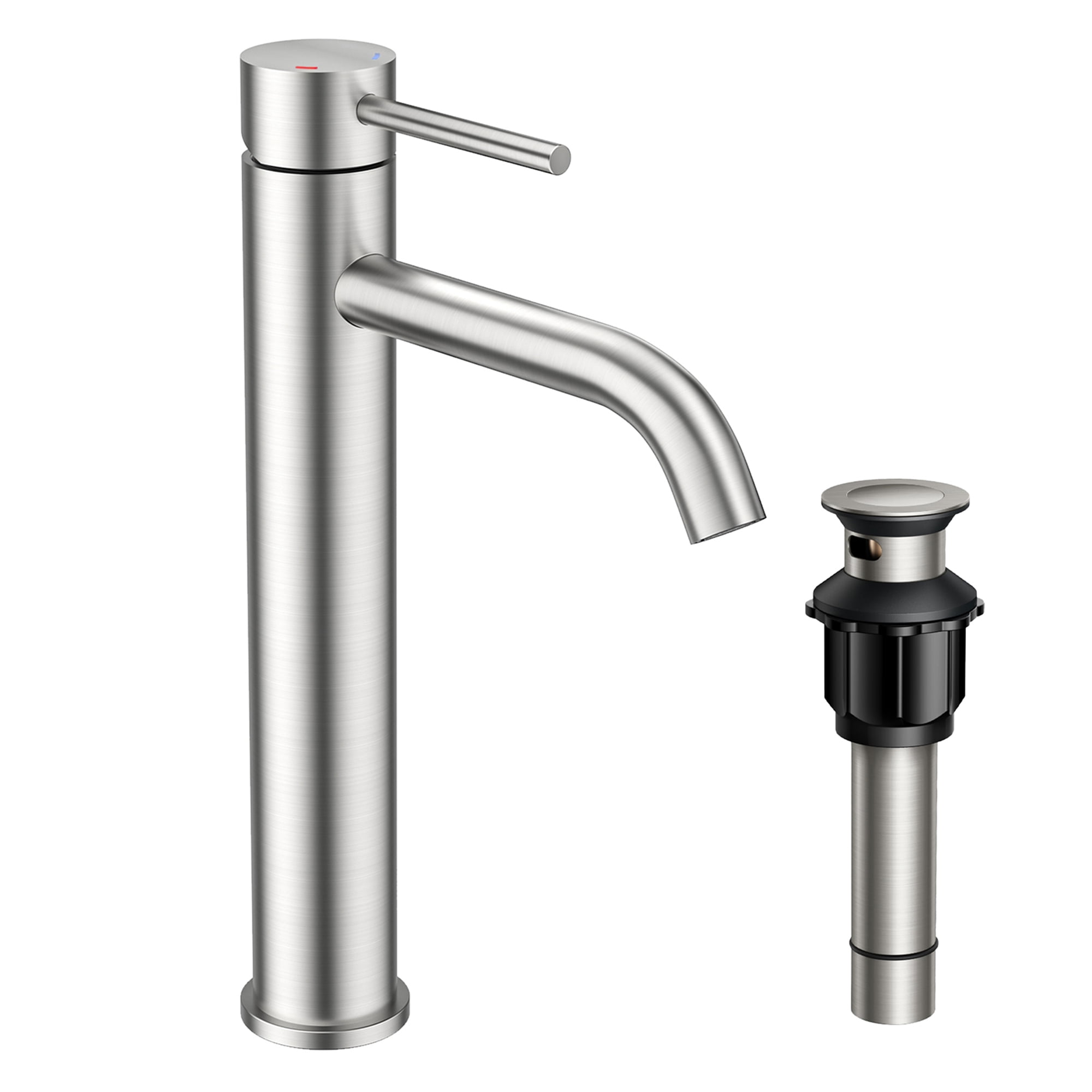 TVOFEK Brushed Nickel Tall Bathroom Faucets for Sink 1 Hole, Single ...