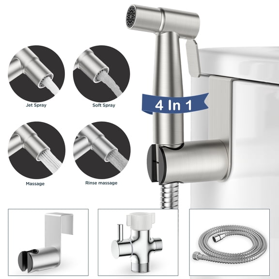 TVOFEK Handheld Bidet Sprayer for Toilet, Jet Spray Kit 2 Modes Adjustable Pressure, Bidet Attachment for Feminine Wash & Muslim Shower, Wall/Toilet Mount