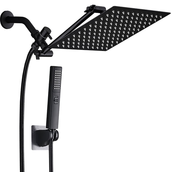 TVOFEK Rain Shower Head Combo, 10 Inch High Pressure Stainless Steel Rainfall Showerhead with Adjustable Extension Arm, Handheld Sprayer with Anti-leak 60" Hose and Mounting Hardware for Bathroom