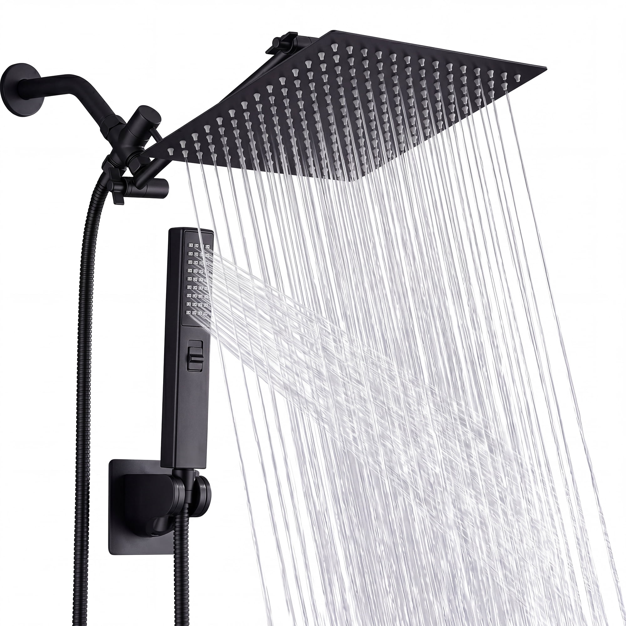 TVOFEK Rain Shower Head With Handheld Spray Combo, 10 Inch Stainless ...