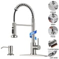 thumbnail image 1 of TVOFEK Kitchen Sink Faucet with Pull Down Sprayer and Soap Dispenser, Brushed Nickel RV Kitchen Faucets with Deck Plate for 3 Hole, Stainless Steel Spring Faucets for RV Laundry Bar, 1 of 16